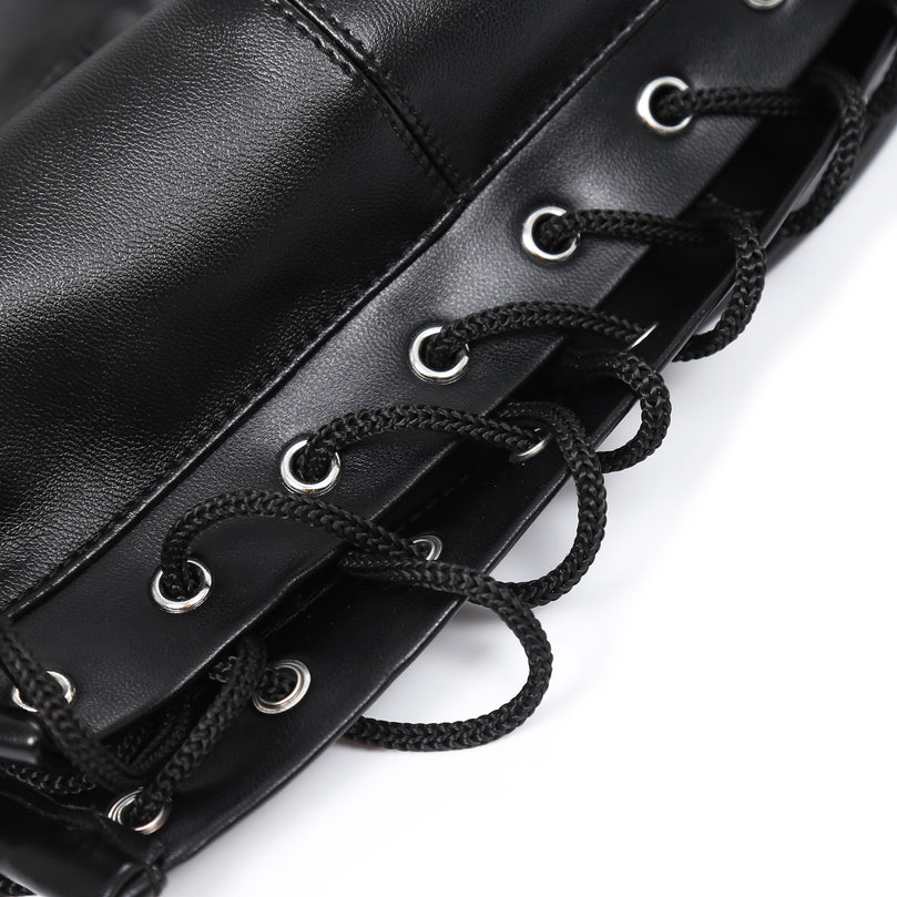 Self Bondage Hood – Zipper Leather Mask