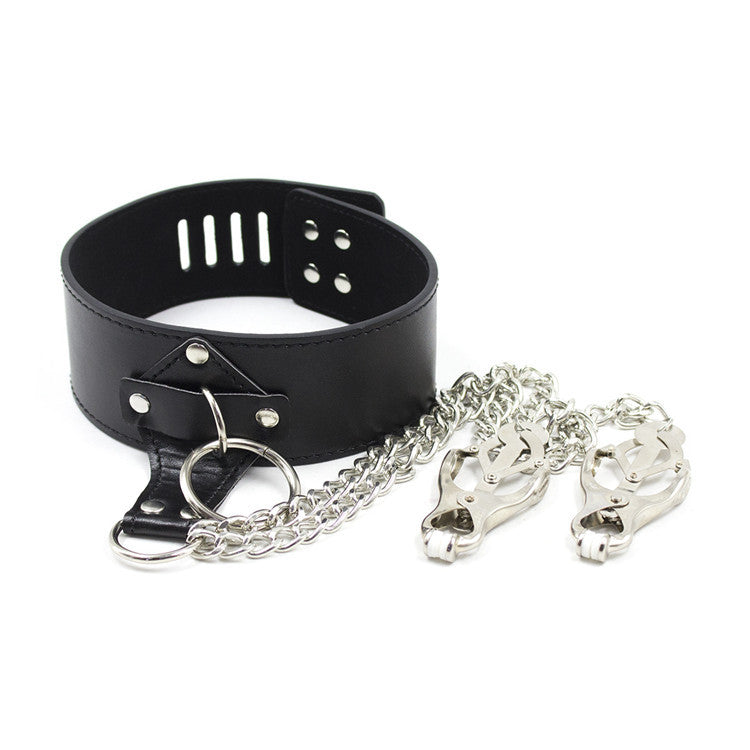 Luxury BDSM Collar | Leather Nipple Clamp for Women