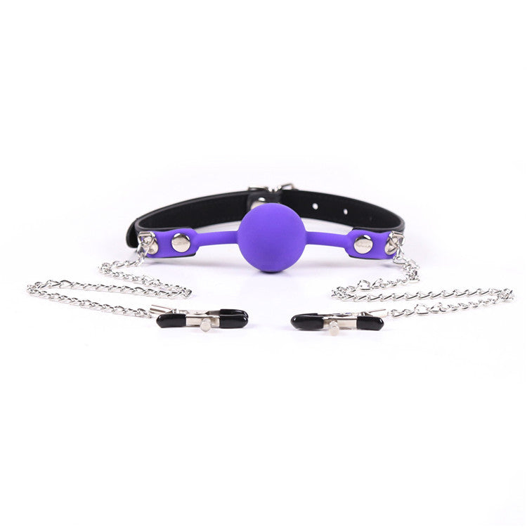 Silicone Mouth Ball ® with Nipple Clamp