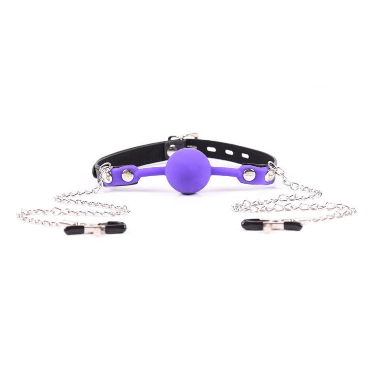 Silicone Mouth Ball ® with Nipple Clamp