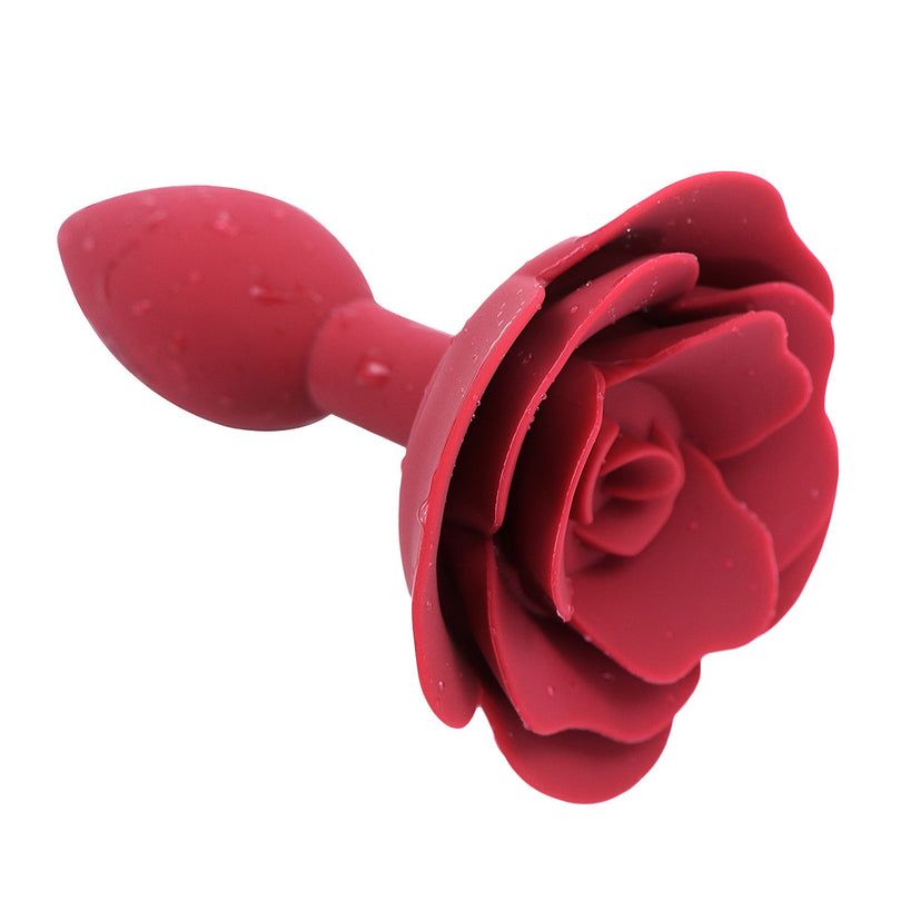 Rose Flower Silicone Solid Color Butt Plug