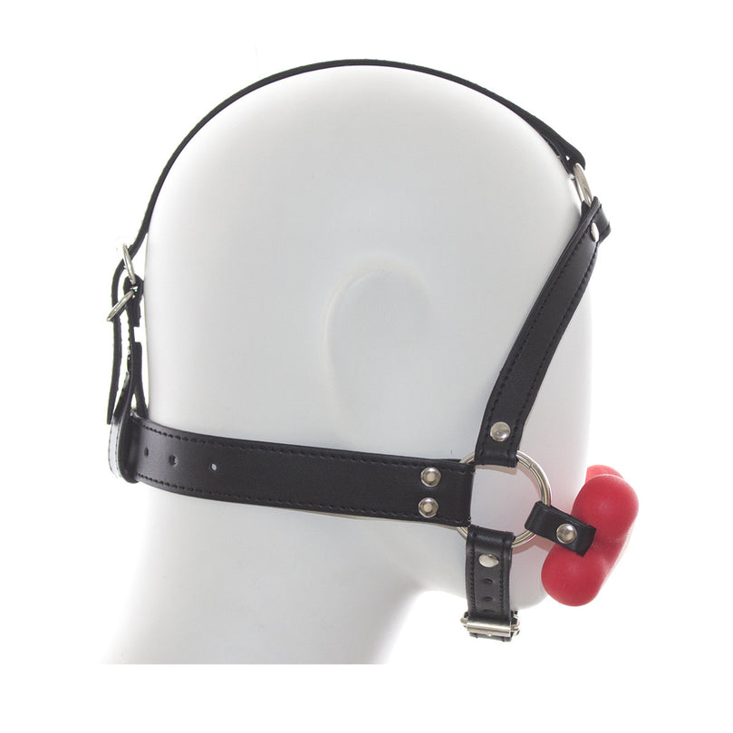 Silicone Head Gag - Leather Harness
