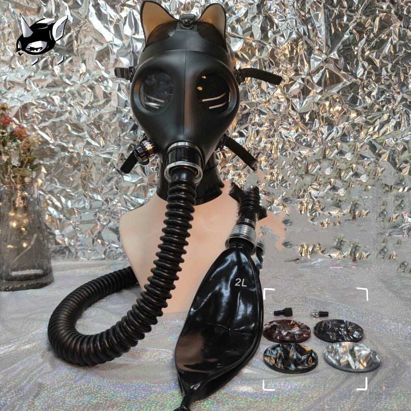 Latex Bondage Maske für Selbstfesselung