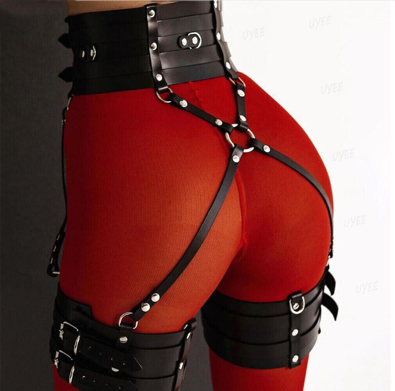 Sexy Leather Bondage Belt | Self-Bondage BDSM Harness