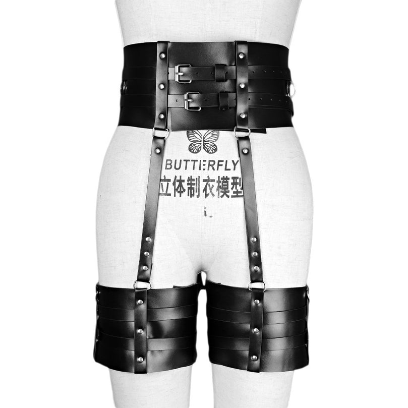 Sexy Leather Bondage Belt | Self-Bondage BDSM Harness