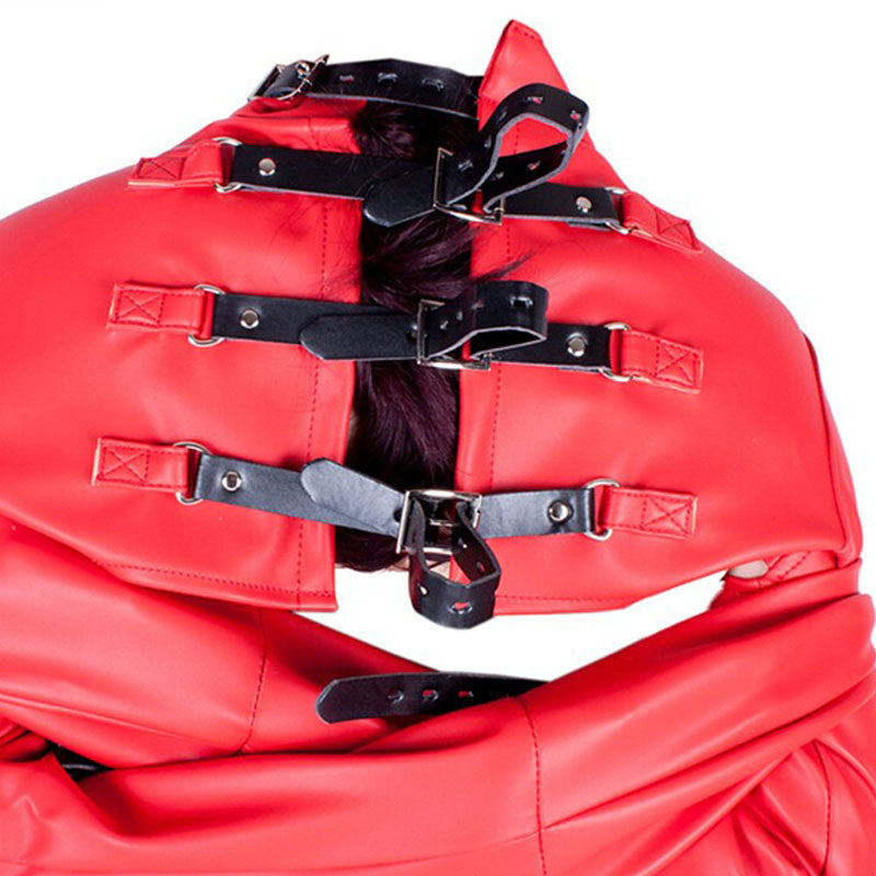 Red Leather Bondage Suit – Extreme Self-Bondage Gear USA
