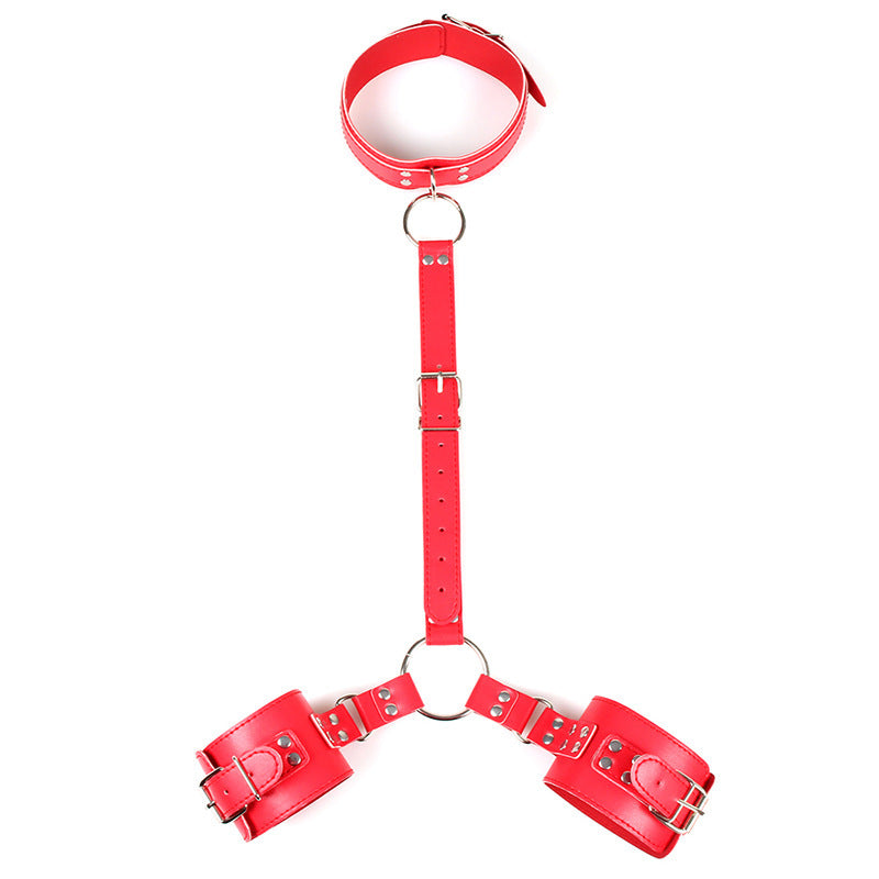 Leather Bondage Restraint | BDSM Neck & Hand Gear USA
