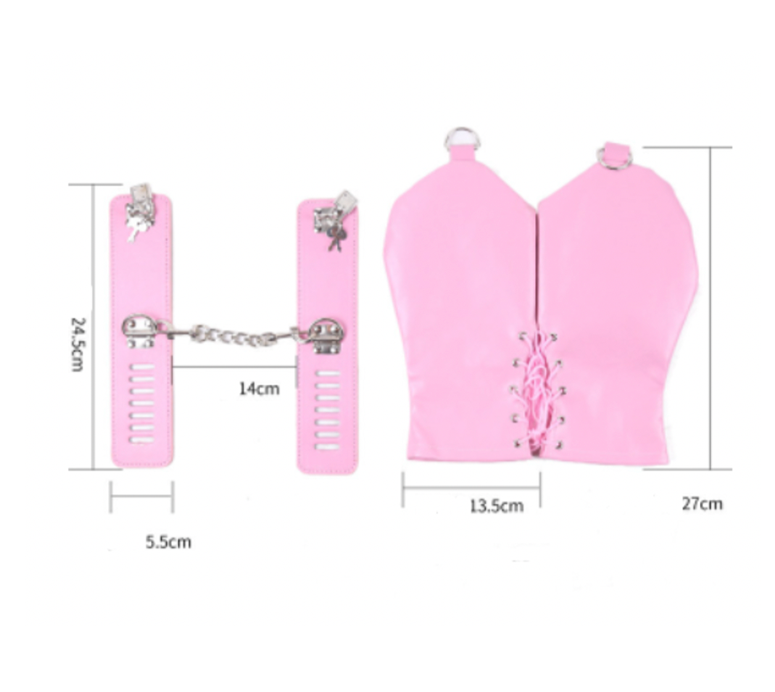 Ultra Restrictive Latex Gloves ® Handcuffs Restraint