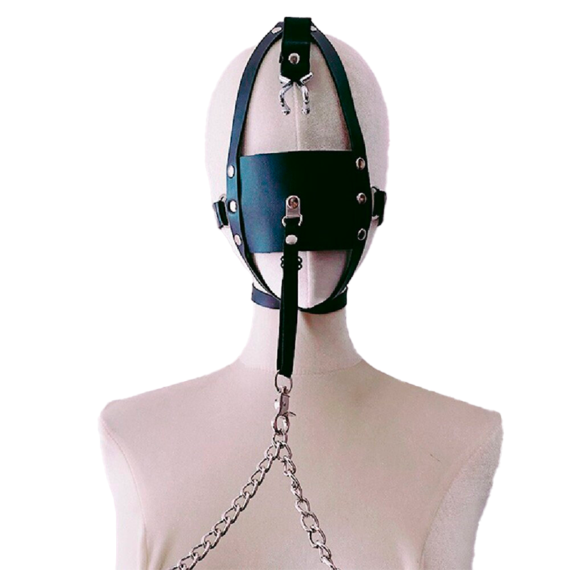 Leather Bondage Gag with Nipple Clamps