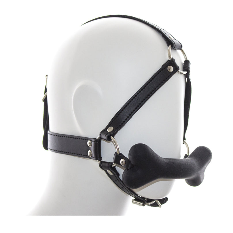 Silicone Head Gag - Leather Harness