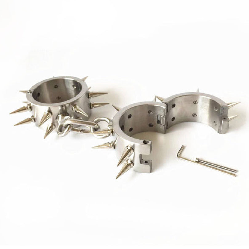 Stainless Steel Self Bondage Cuffs for Intense Stimulation