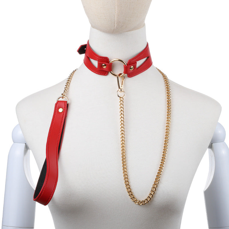 Bondage Neck Collar with Pull Chain