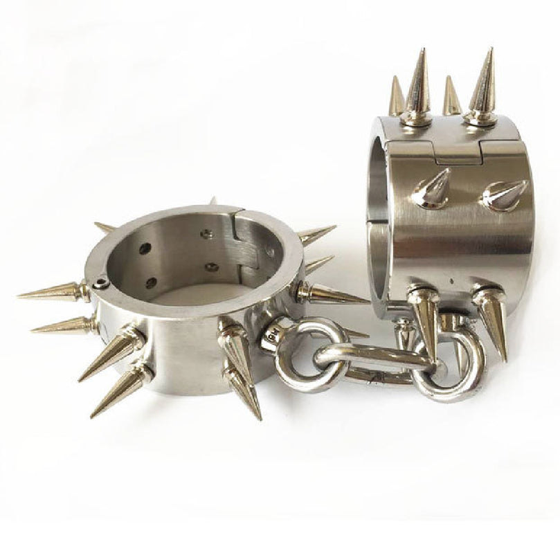 Stainless Steel Self Bondage Cuffs for Intense Stimulation
