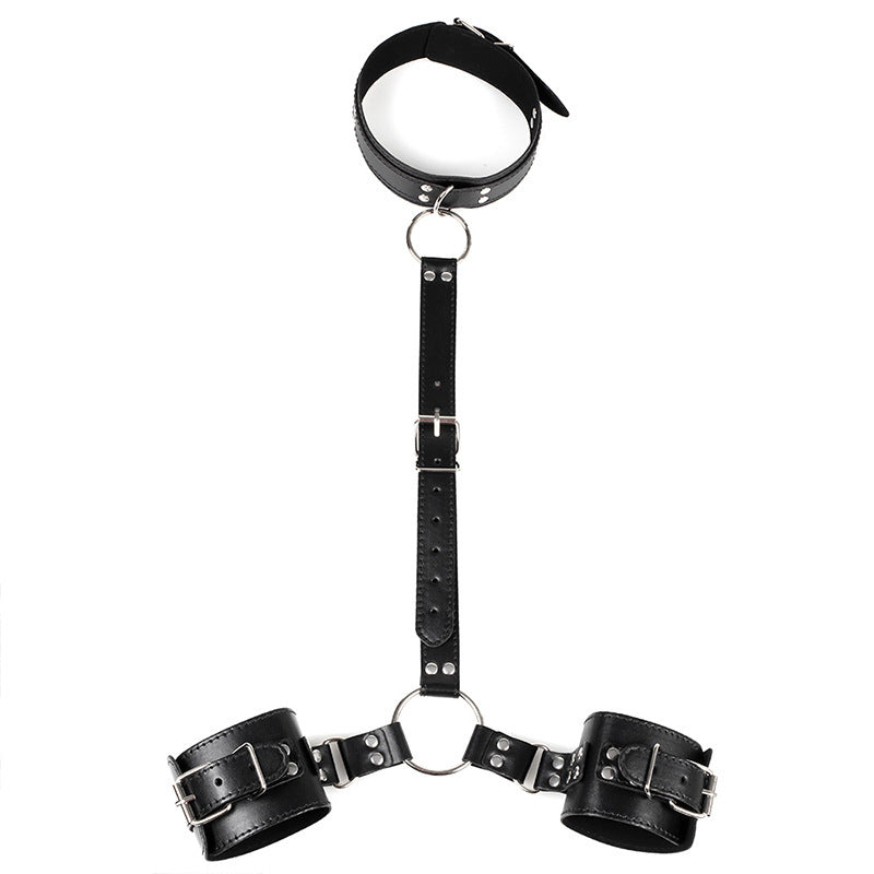 Leather Bondage Restraint | BDSM Neck & Hand Gear USA