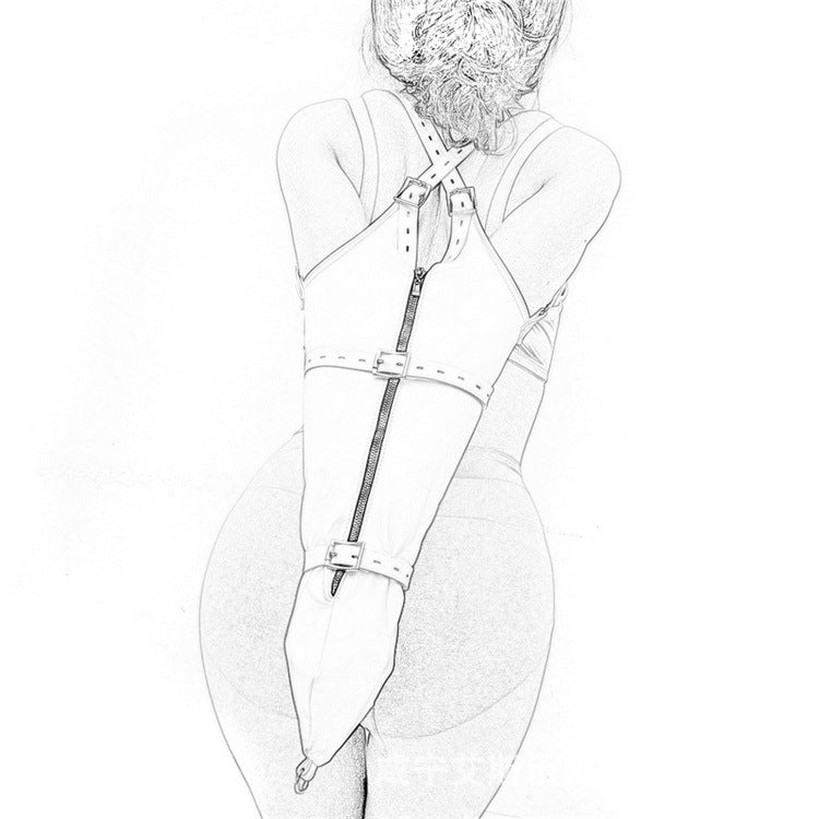 White Bondage Glove Zipper | Armbinder