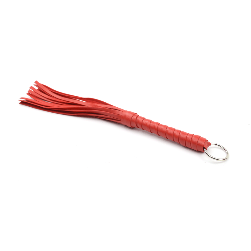 Luxury BDSM Leather Whip – Red & Black Small Toy