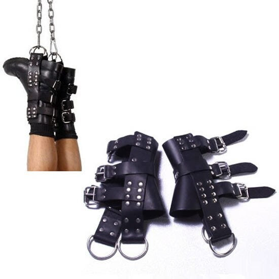 Leather Suspension Boot Cuffs | Premium Bondage Gear