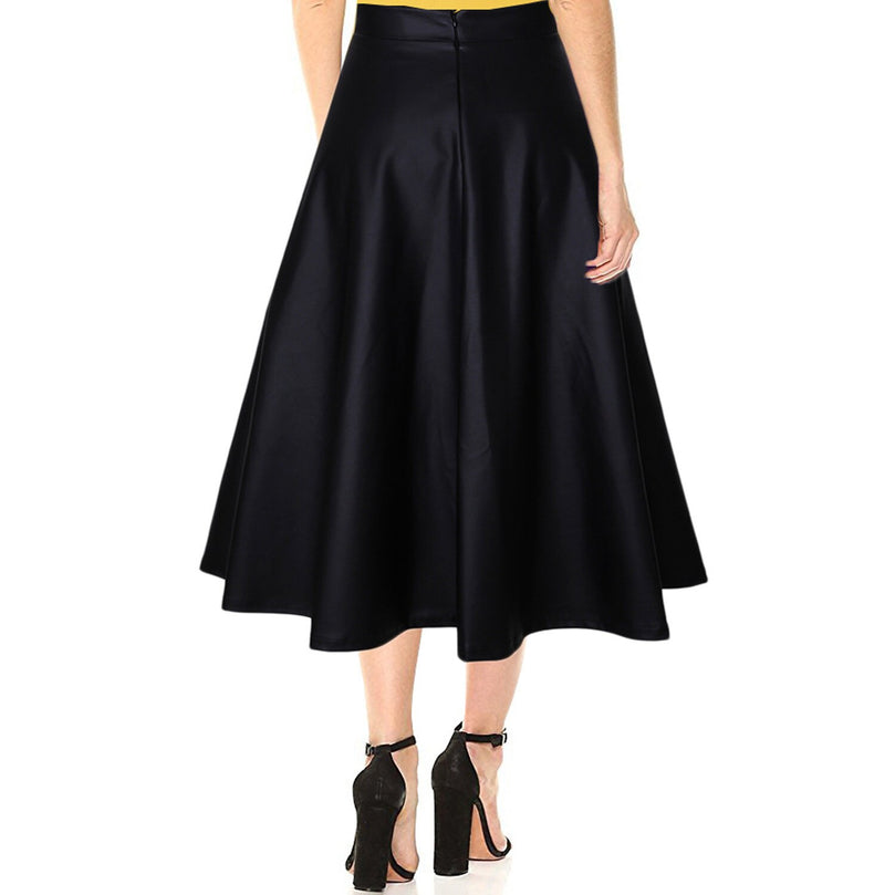 Leather Skirt Mid-length Black ® Le Château Bdsm