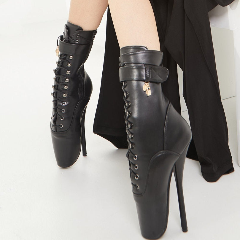 18cm Ballet Bondage Heels | Lace-up Stiletto Boots