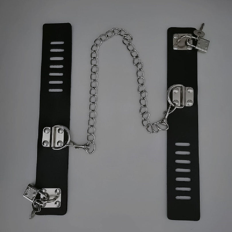 Leather BDSM Cuffs - Secure Slave Handcuffs