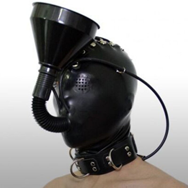 Latex Hood Pee Funnel – BDSM Bondage Gear