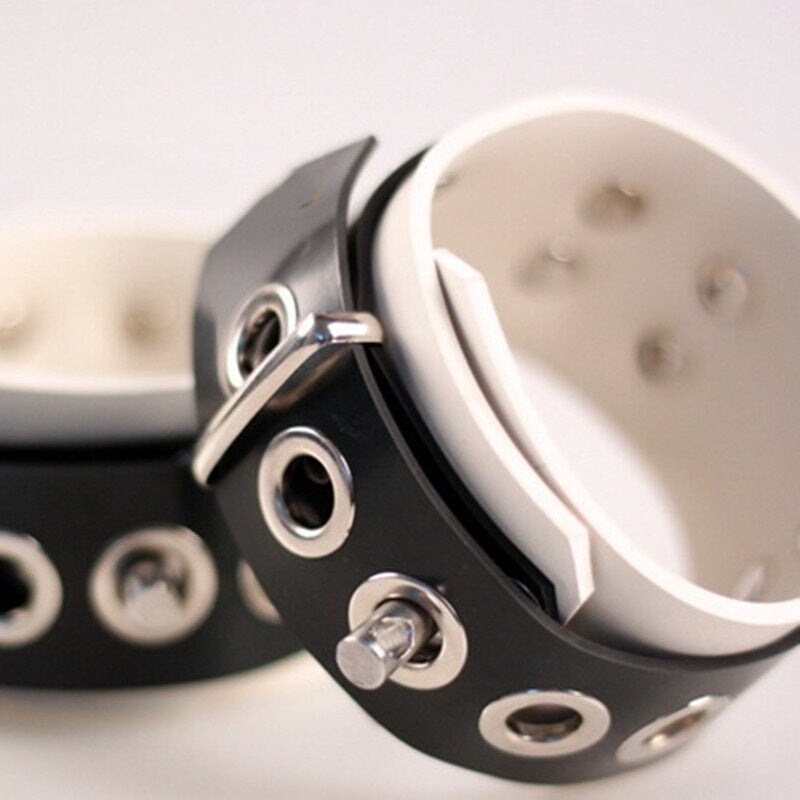 Lockable Rubber BDSM Cuffs | Secure & Stylish Restraints