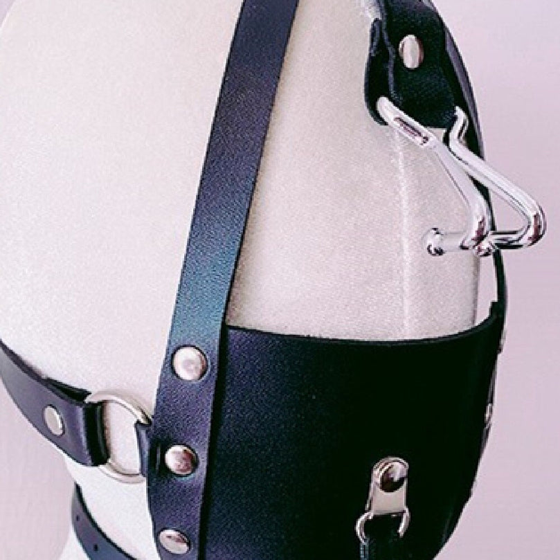 Leather Bondage Gag with Nipple Clamps