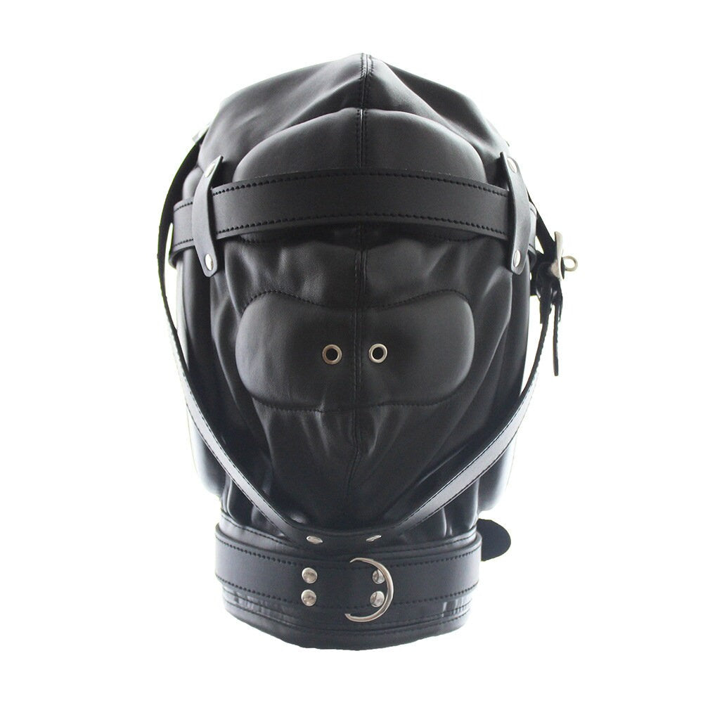 Leather Bondage Hood for Slaves