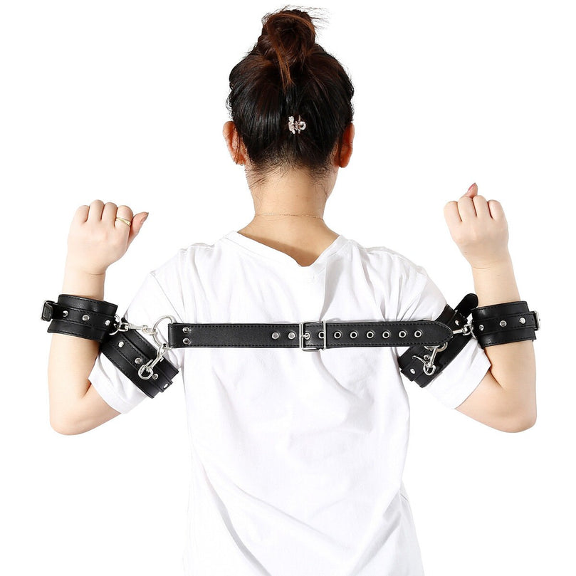 Leather Backward Leather Handcuffs ® Le Château Bdsm