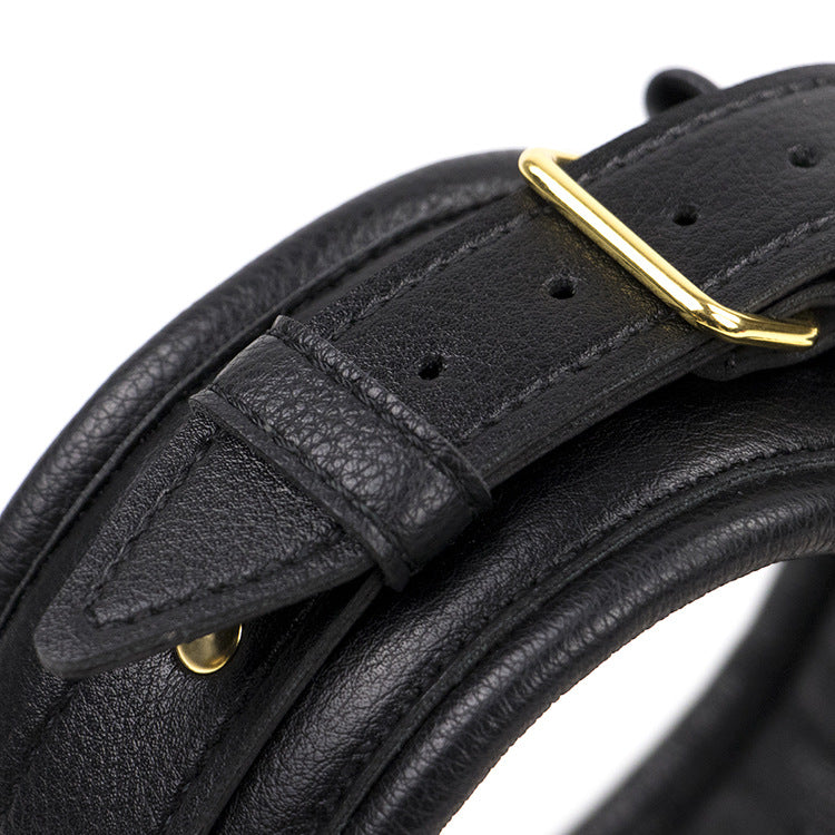 Puffed Leather Thick Handcuffs – Safe Self Bondage Tool