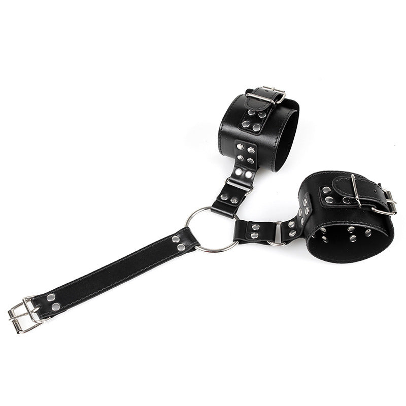 Leather Bondage Restraint | BDSM Neck & Hand Gear USA