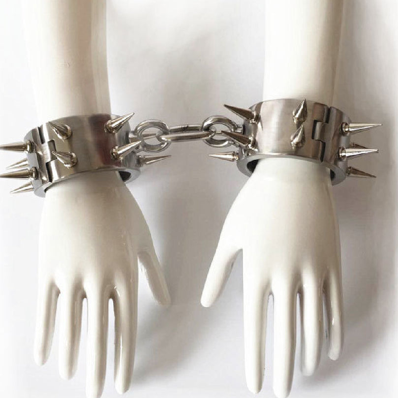 Stainless Steel Self Bondage Cuffs for Intense Stimulation