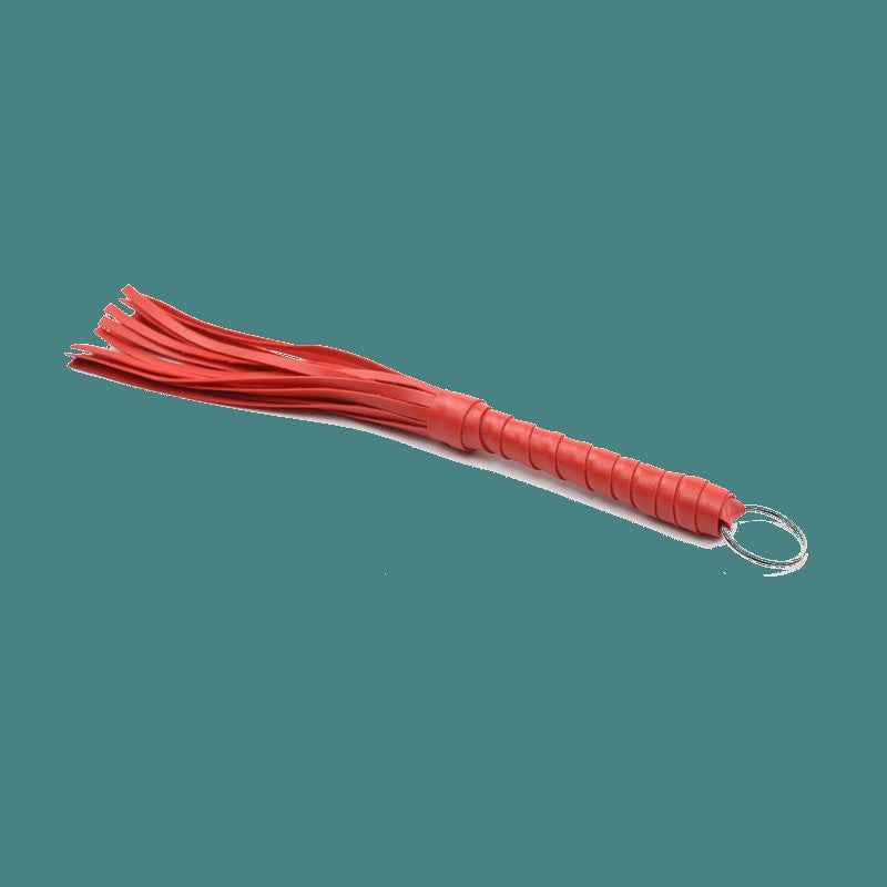Luxury BDSM Leather Whip – Red & Black Small Toy
