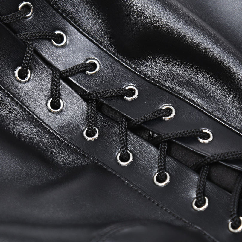 Self Bondage Hood – Zipper Leather Mask