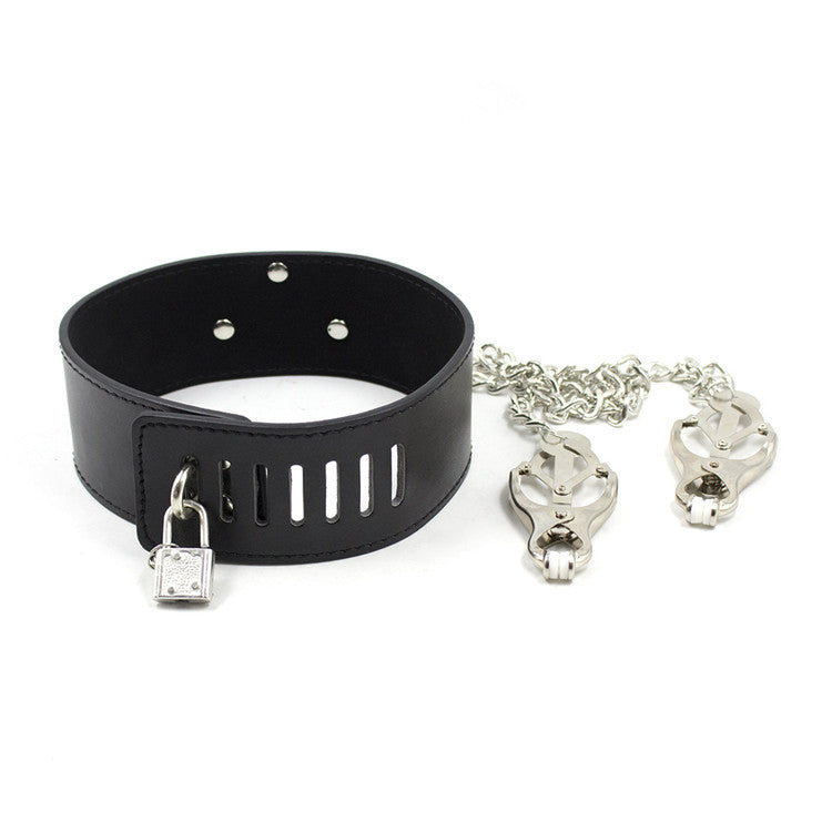 Luxury BDSM Collar | Leather Nipple Clamp for Women