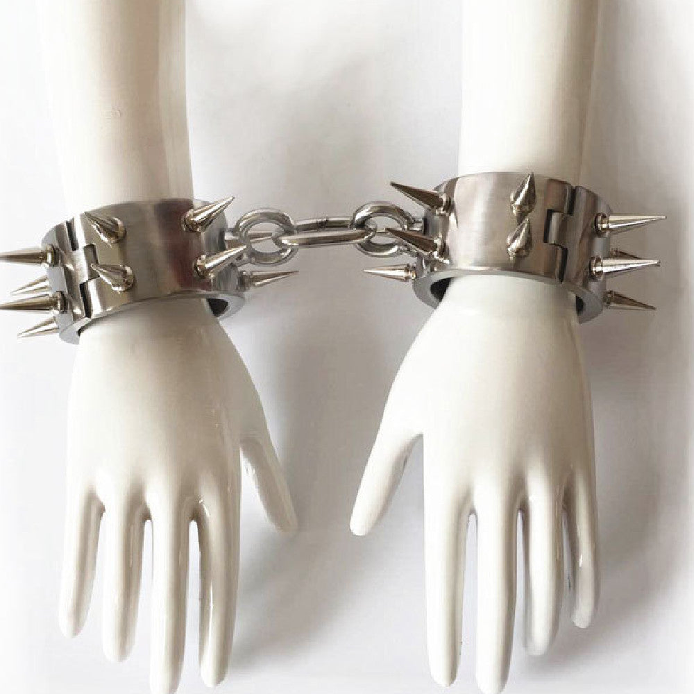 Stainless Steel Self Bondage Cuffs for Intense Stimulation