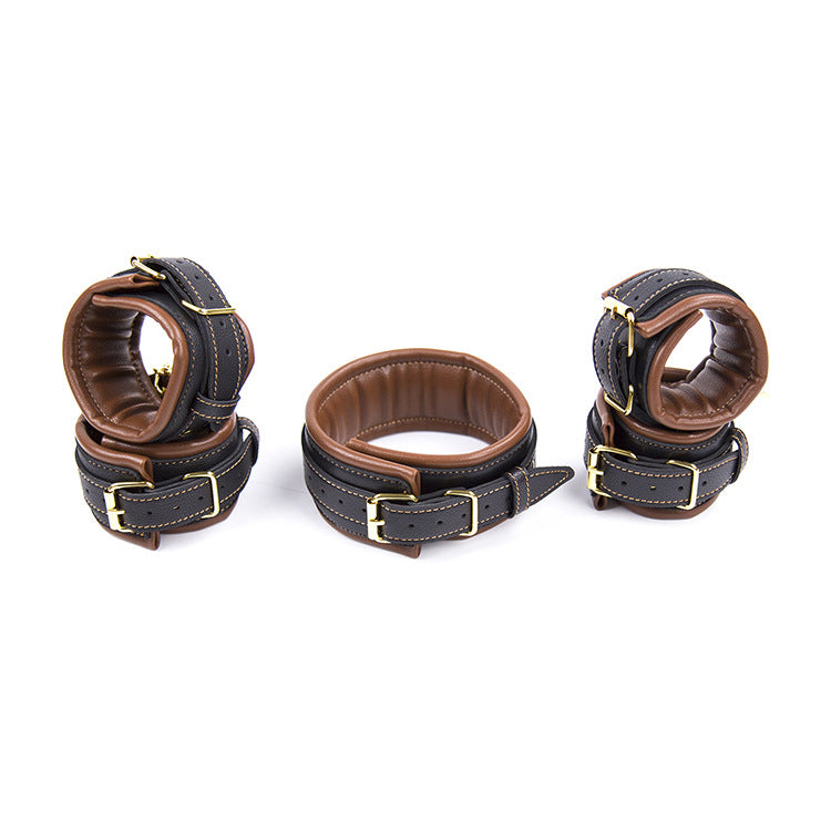 Puffed Leather Thick Handcuffs – Safe Self Bondage Tool