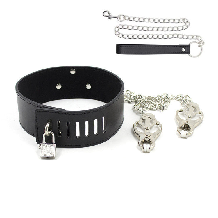 Luxury BDSM Collar | Leather Nipple Clamp for Women