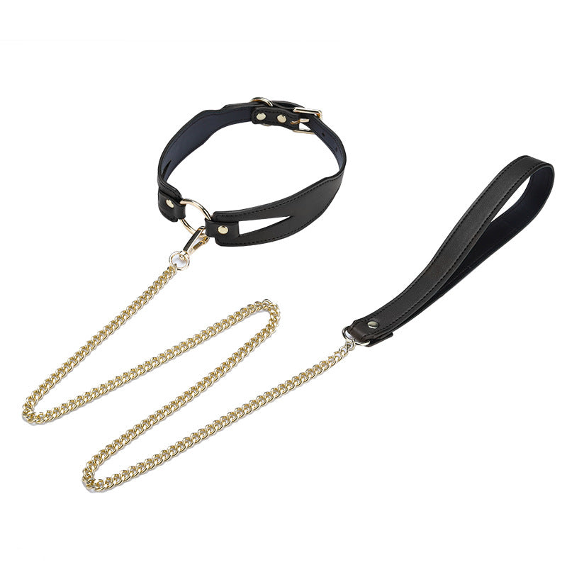 Bondage Neck Collar with Pull Chain