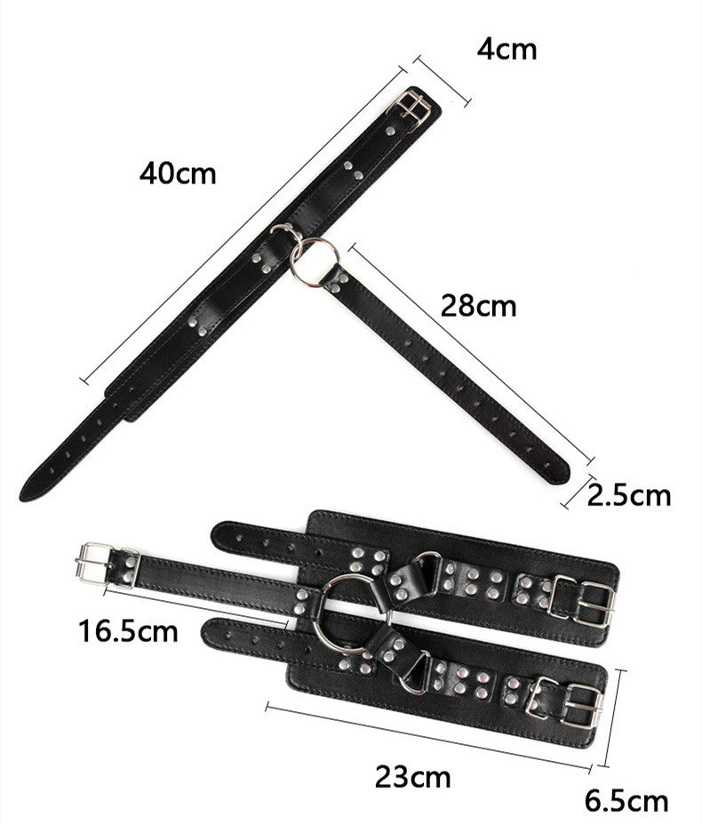 Leather Bondage Restraint | BDSM Neck & Hand Gear USA