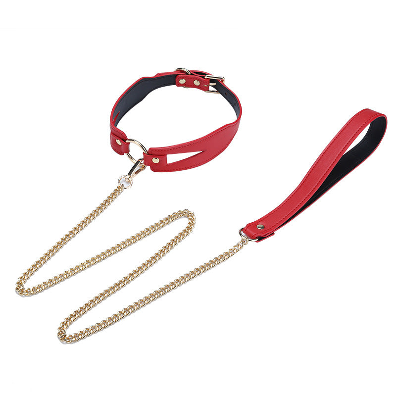 Bondage Neck Collar with Pull Chain