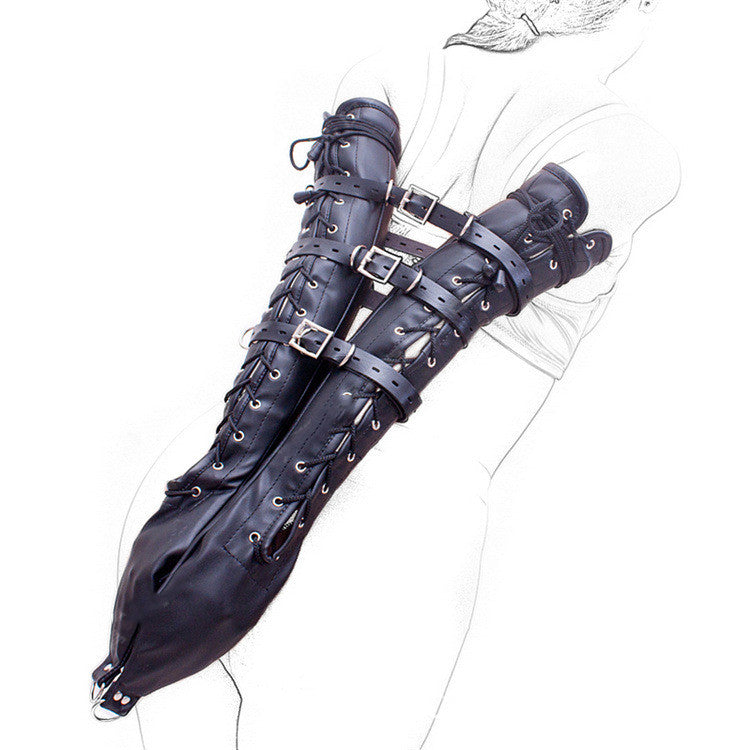 Black Lace Bondage Arm Binder | Tight Slave Restraints
