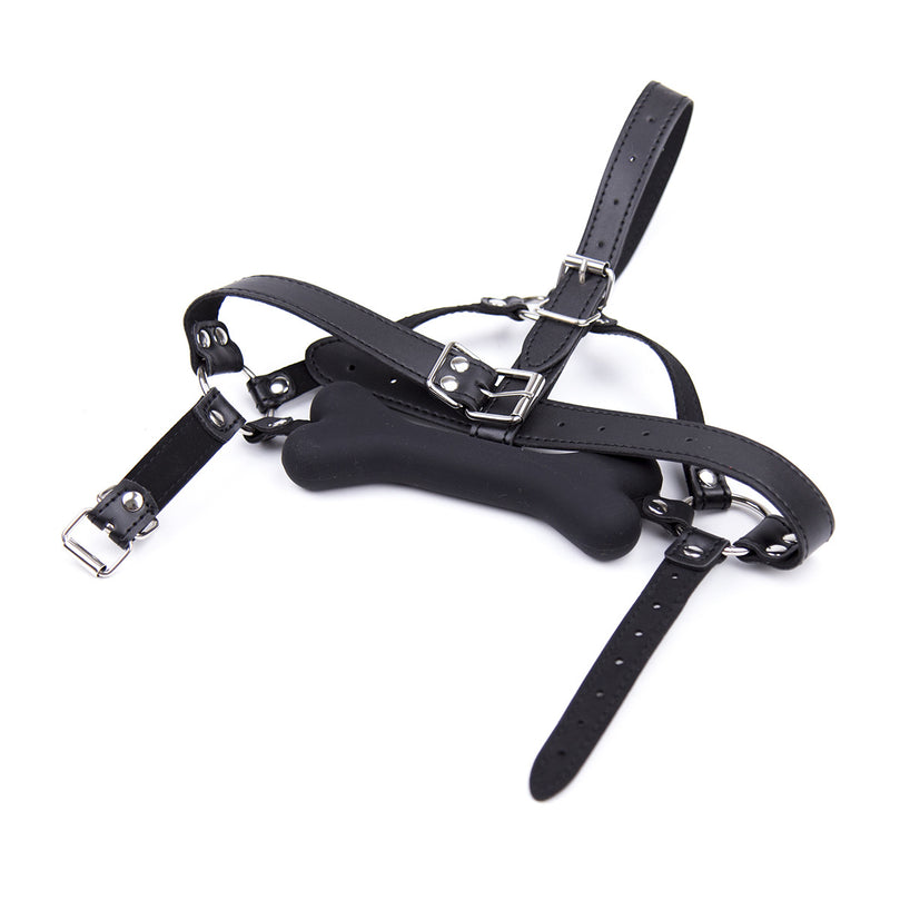 Silicone Head Gag - Leather Harness