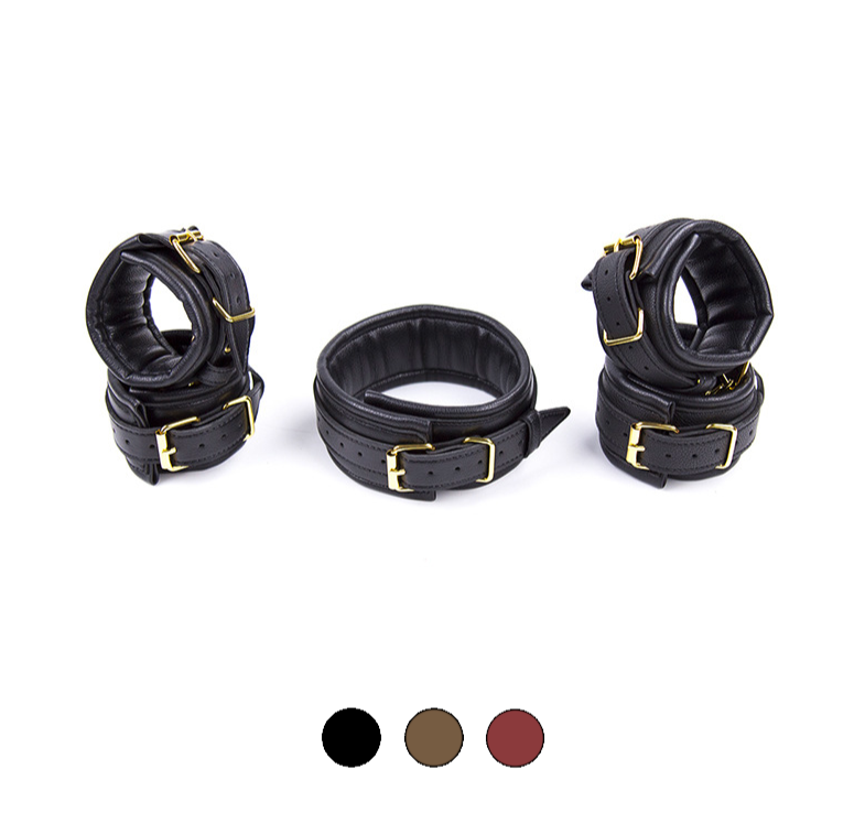 Puffed Leather Thick Handcuffs – Safe Self Bondage Tool