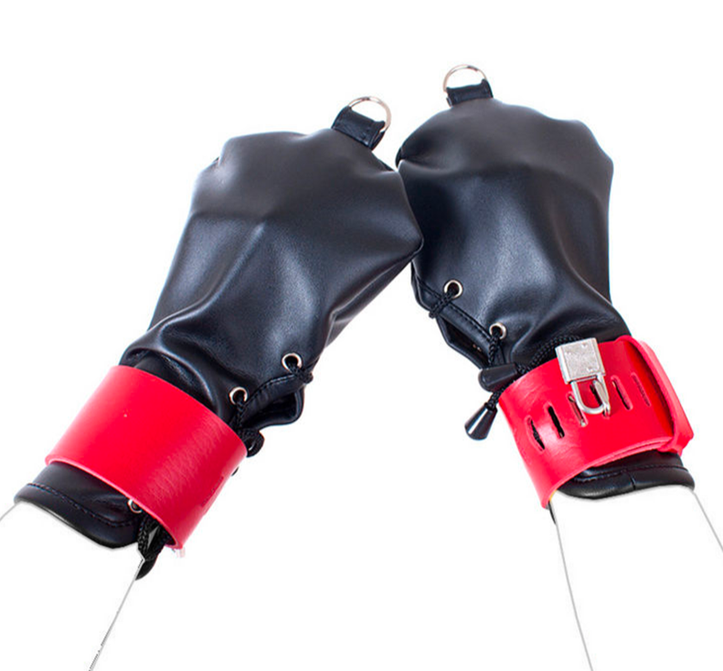 Leather Bondage Gloves - Restraint for Self BDSM Play
