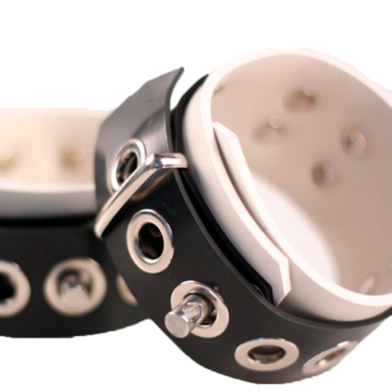 Lockable Rubber BDSM Cuffs | Secure & Stylish Restraints