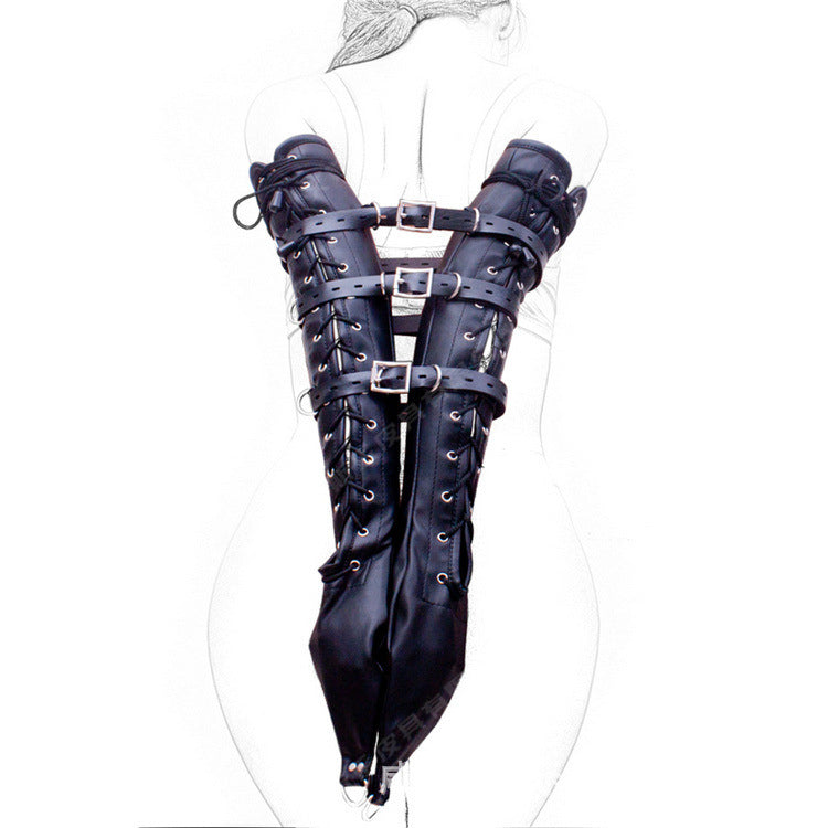 Black Lace Bondage Arm Binder | Tight Slave Restraints