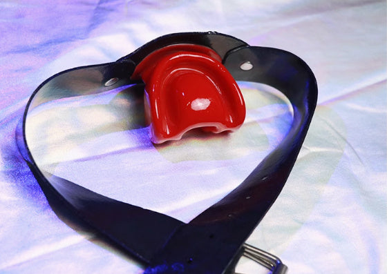 Latex Leather Gag for Self Bondage