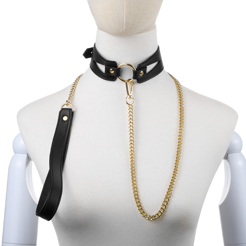 Bondage Neck Collar with Pull Chain