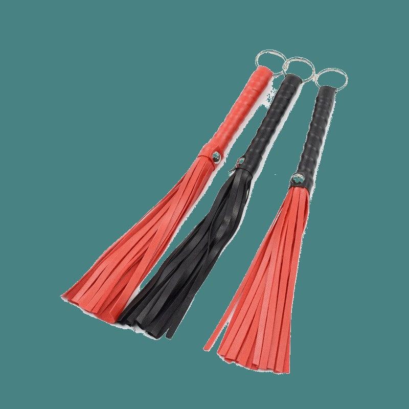 Luxury BDSM Leather Whip – Red & Black Small Toy